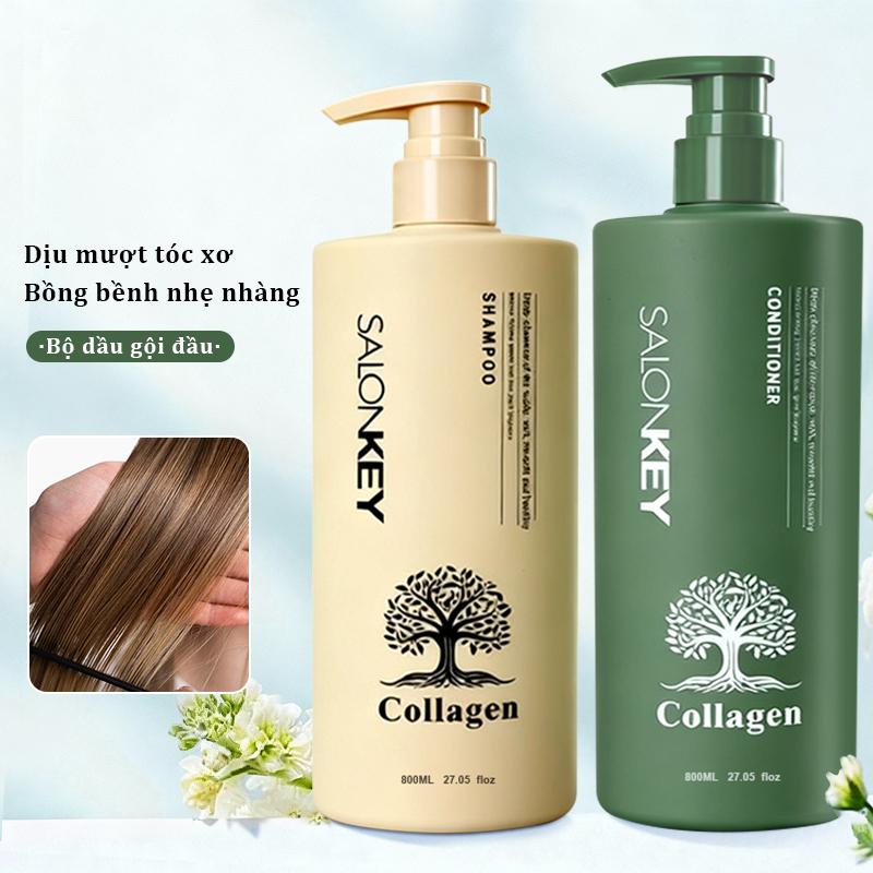 Dầu Gội Và Dầu Xả Salonkey Dung Tích 800ml Dành Cho Tóc Và Da Đầu Dầu Mượt Mà Và Kiểm Soát Chống Xoăn Cứng Dưỡng Ẩm Kiểm Soát Gàu Thích Hợp Sử Dụng Trong Salon