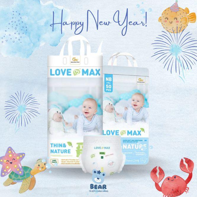   LOVEMAX  Tã Bỉm Quần Ogranic Thương Hiệu Love Max Size M50 L50 XL50 XXL50 Siêu Mềm Mại & Thấm Hút Tốt 