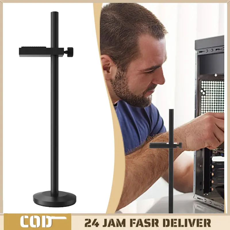 1set Stand Holder Desktop Pc Kartu Grafis Aluminium Holder Dasar Magnet Yang Dapat Disesuaikan Graphics Card Bracket