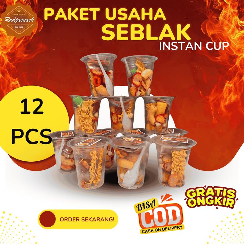 PAKET USAHA SEBLAK INSTAN CUP 12 PCS RADJASNACK - TikTok Shop