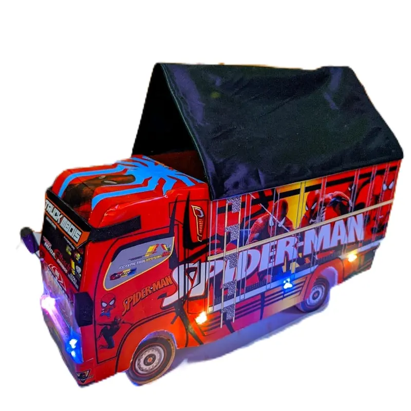 PROMO MURAH MINIATUR TRUK OLENG VARIASI LAMPU DAN TERPAL BERGAMBAR KARAKTER KARTUN Kado 1