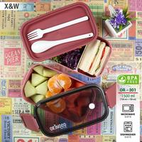 Gambar Lunchbox Double-Layer Ukuran Besar 1500 ML Kotak Makan Ala Jepang 2 Susun - OR 301 - Pink dari Ollahomeliving Kota Bogor 4 Tokopedia