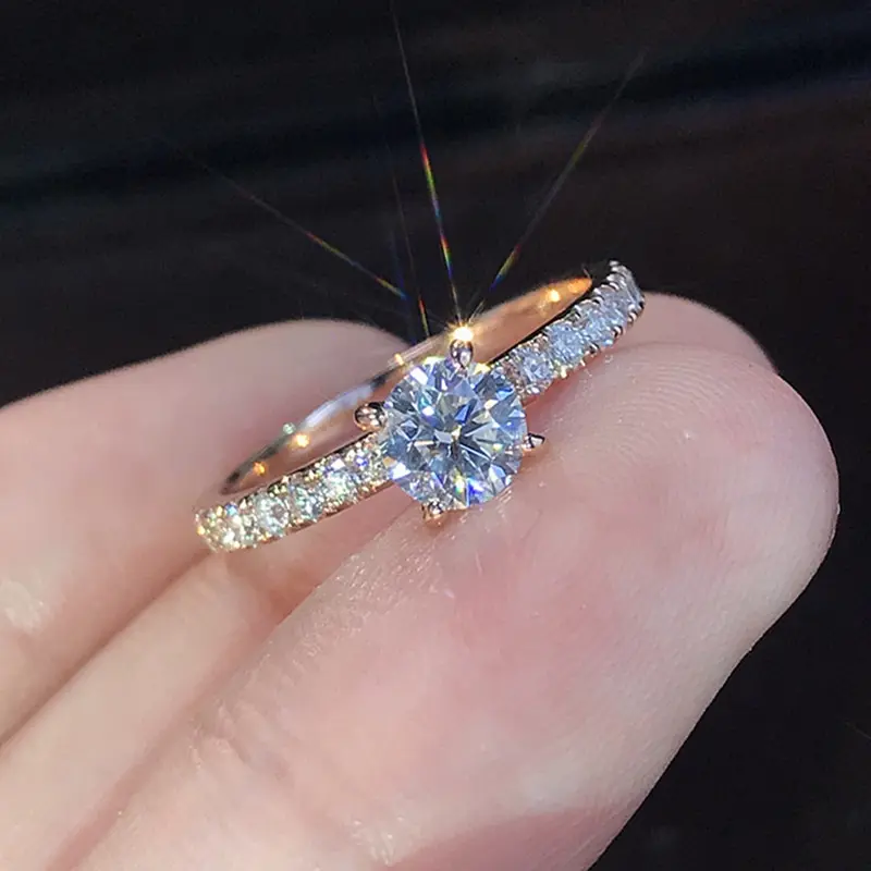 Cincin Titanium Wanita Full Permata Berlian Anti Karat 24K /Aksesoris Wanita Terbaru COD