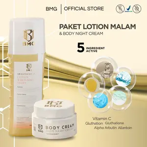 [ BMG PABRIK ] 1 LOTION KUNING, 1 BODYCREAM BPOM . Mencerahkan Memutihkan Perawatan Tangan Kaki Melembutkan Vitamin Tubuh Arbutin