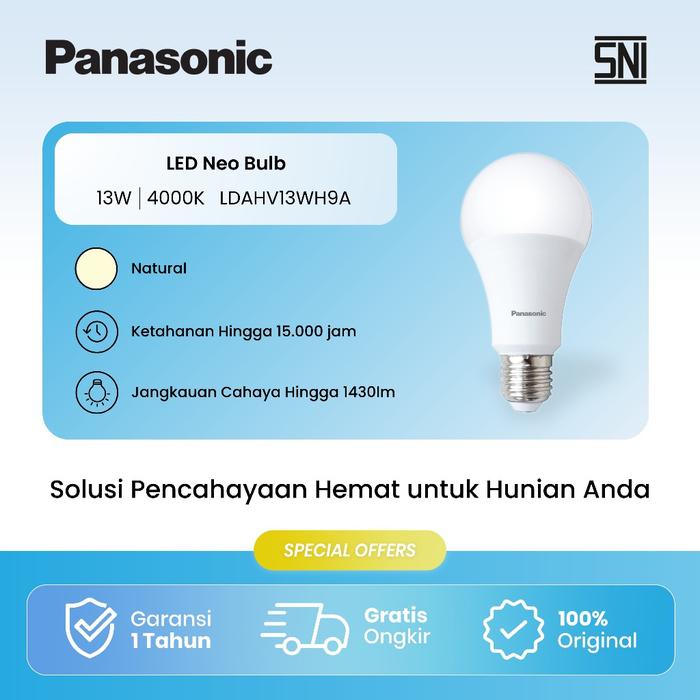Gambar Panasonic LED Bulb Neo In-House 13W, 4000K - LDAHV13WH9A dari Panasonic Electrical Official Kota Bekasi Tokopedia