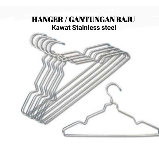 HANGER PAKET 60 PCS GANTUNGAN BAJU MURAH STAINLESS