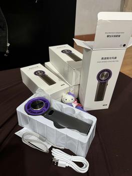 Product Review of K39(1 year warranty_no exchange if cooling Plate or surface has scratches-mishandling by Buyer ) High Speed Portable Fan with LED Display and 3600mAh Battery.Pls make sure charging cable is fully in.(pic 7) from h**f 1