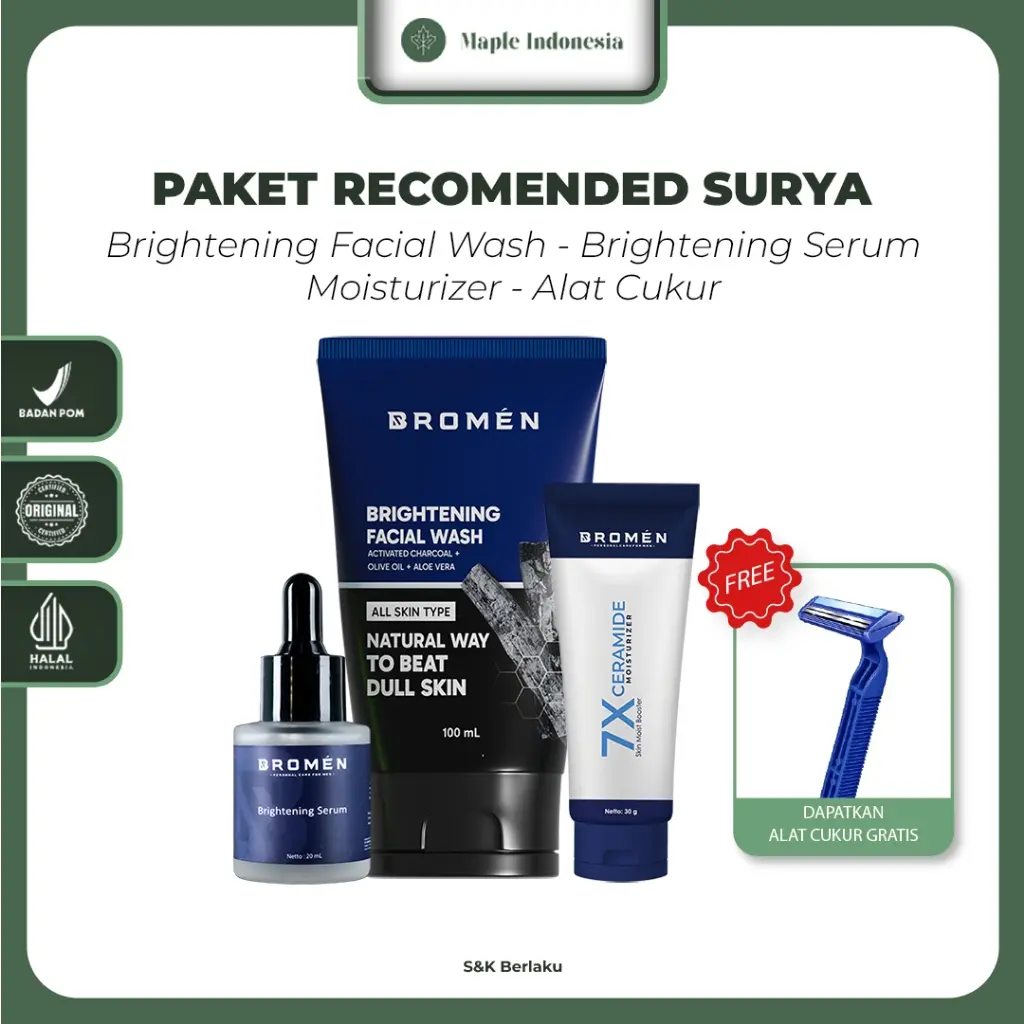 BROMEN BRIGHTENING Sabun mencerahkan kulit hilangkan jerawat batu jerawat Sabun Pria For men