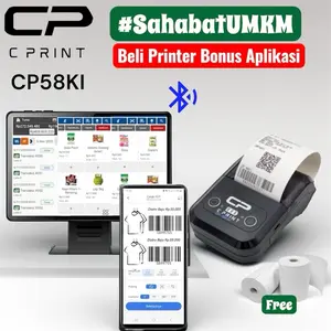 [ PAKET LENGKAP ] CP58KI Printer Bluetooth Portabel 58mm free kertas thermal GARANSI