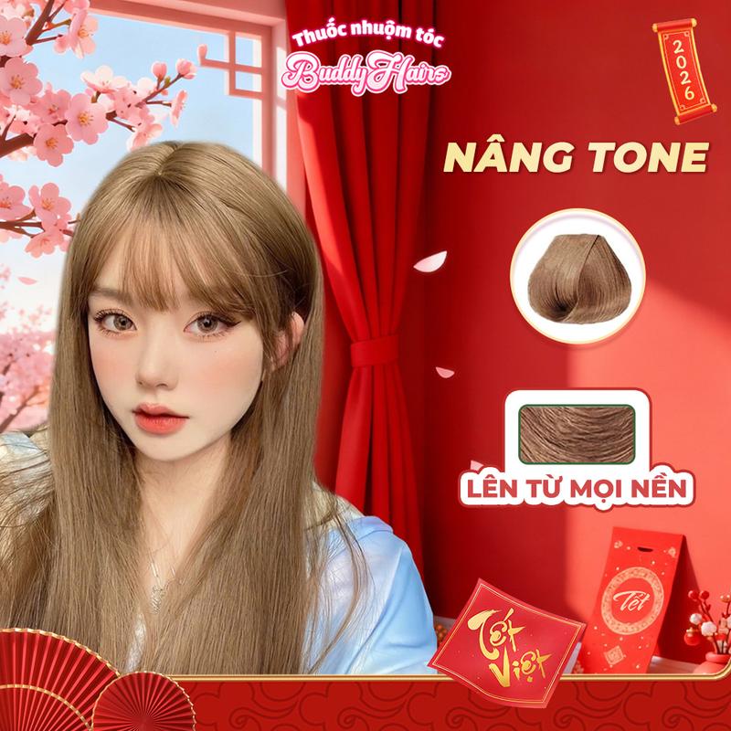  Thuốc nhuộm tóc NÂNG TONE - NÂNG NỀN MÁI TÓC của Buddyhairs Tặng kèm găng tay mũ trùm trợ nhuộm tiện ích 