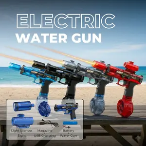 「COD」Pistol Air Listrik Anak, Mainan Air Kapasitas Besar, Water Gun Elektrik, 4 Warna, Cocok untuk Bermain di Pantai & Outdoor Musim Panas