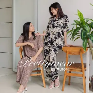 Salvia Set Piyama Baju Tidur Setelan Celana Setcel Busui Bumil Pakaian Tidur Baju Wanita Daster Murah Piyama Murah Kekinian Rayon Lengan pendek Dewasa Katun Panjang