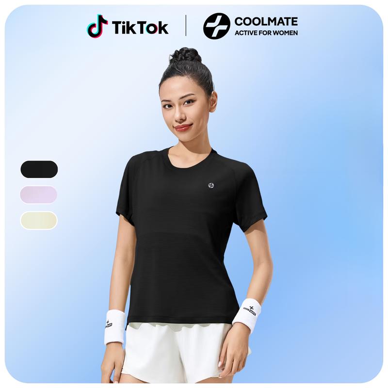 [Outlet không đổi trả] Áo Thun Thể Thao Chạy Bộ Nữ Core Tee Slimfit V2 bản không phối lưới mỏng nhẹ thoáng khí, co giãn 4 chiều nhanh khô (NÊN MẶC KÈM BRA BÊN TRONG) - Coolmate Active For Women