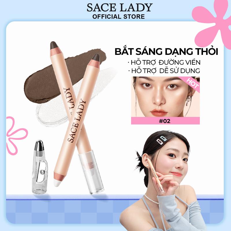 [COD] Bút Tạo Khối & Bắt Sáng SACE LADY Hai Đầu Tạo Khối Bọng Mắt Góc Cạnh Tự Nhiên Lâu Trôi Dễ Tán 3.2g