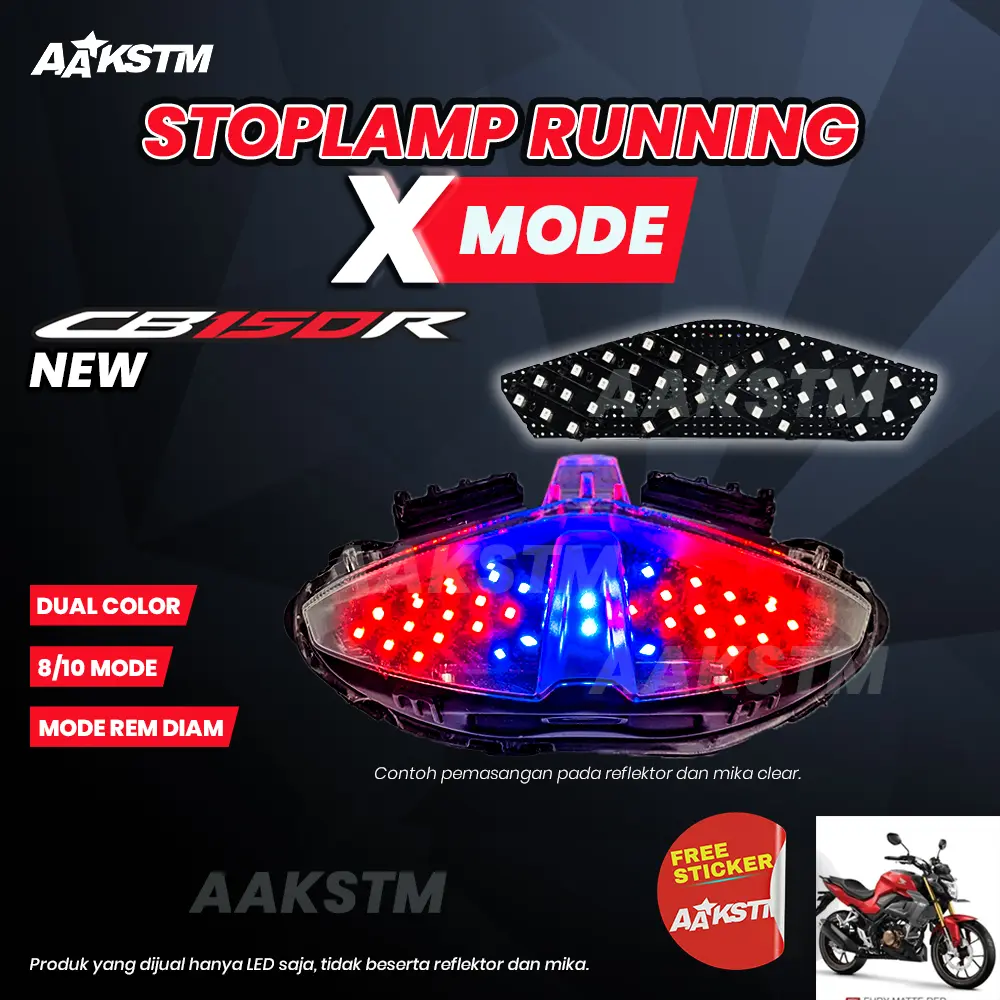 Lampu Rem LED CB 150R NEW CBX X Mode LED 8 10 Mode Running Lampu Belakang Variasi Modifikasi Motor