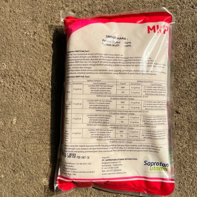 Paket Pupuk KNO3 PUTIH dan MKP Total Dapat 2KG untuk fase pembungaan dan pembuahan kemasan original pabrik 2