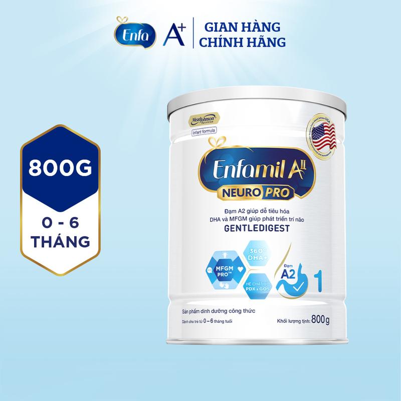 Sữa bột Enfamil A2 Neuropro 1 giúp dễ tiêu hóa, hấp thu cho trẻ từ 0-6 tháng tuổi – 800g/lon