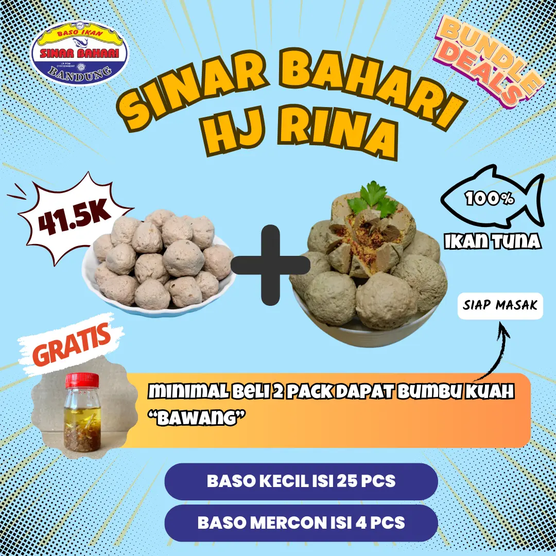 SPECIAL BUNDLING Bakso Ikan Sinar Bahari Kecil (25 Pcs) + Mercon (4 Pcs)