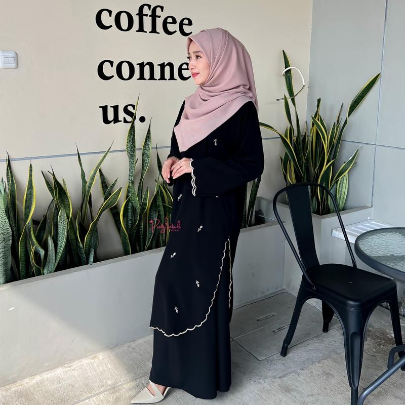 GENDIS One Set Melayu Bordir kembang By Prettv Petals Setelan Muslim Wanita 6