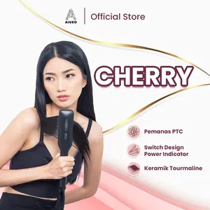 [LIVE CREATOR] Catokan AIUEO Cherry 2519 Alat Catok Curly Recommended 2in1 Alat Meluruskan dan Kriting - Hair Straightener Curly and Blow Rambut untuk Rambut Natural Alami