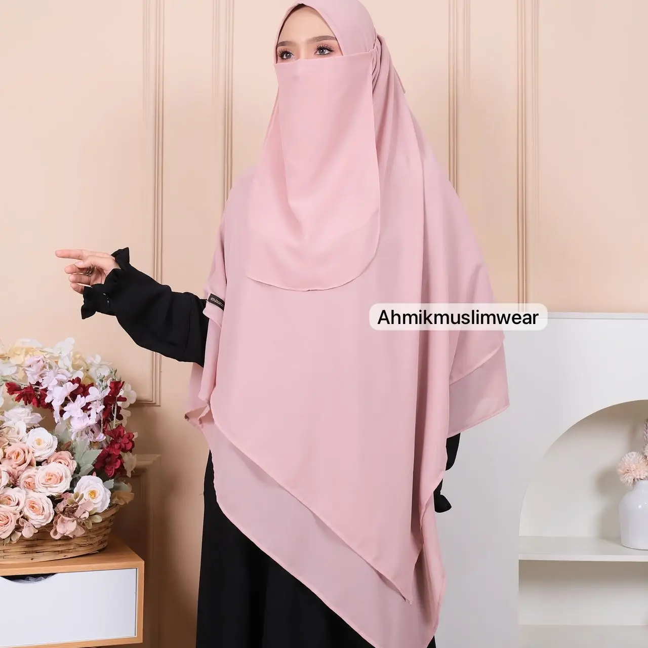 Pashtan jumbo zipper ceruty babydoll pashmina instan set cadar khimar syari