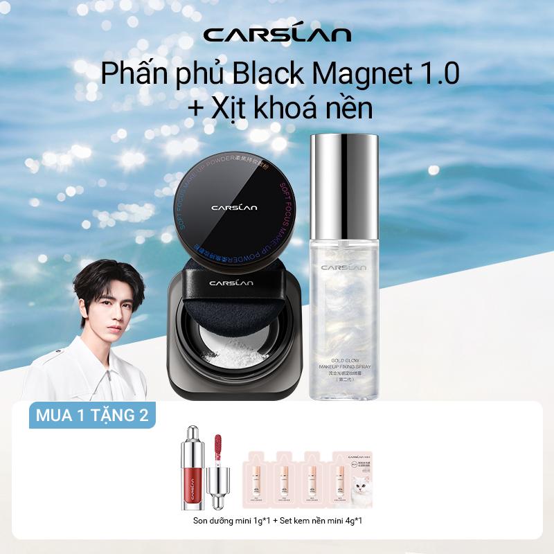 Combo Bộ Trang Điểm Hai Mảnh Phấn Phủ Kiểm Soát Dầu Xịt Cố Định Trang Điểm Lâu Trôi Gói 50ml + 8g+ Free Gifts Son tint serum mini 1g*1 màu random +Set 4 kem nền mini 4g*1