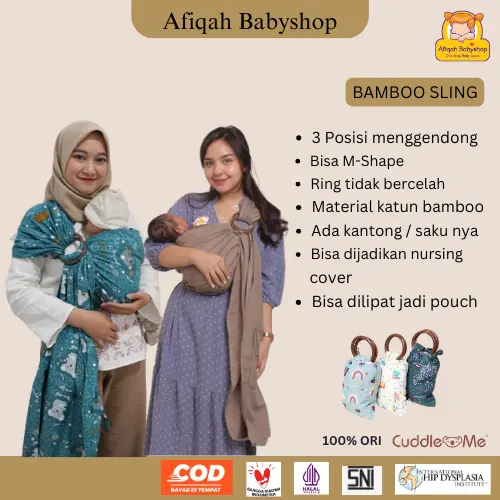 bamboo sling cuddleme / ringsling / gendongan bayi samping 0