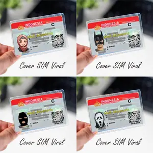 Cover SIM/ Sampul Pelindung Kartu Anti Gores Untuk KTP SIM ID CARD Design Anime/ Kartun/ Meme Pria Unisex