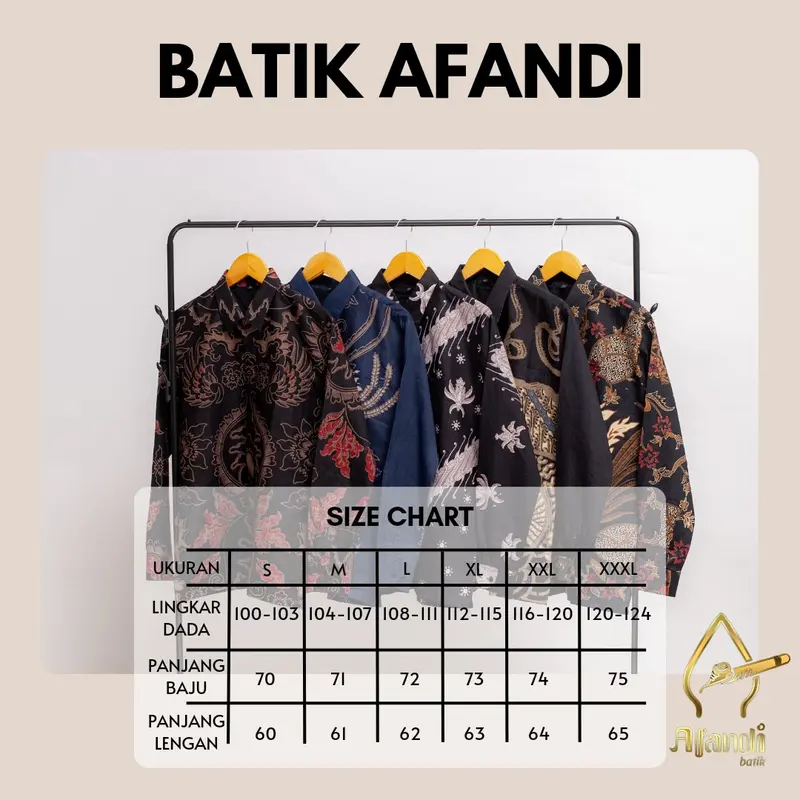 Batik Afandi Motif Wibisono Kemeja Batik Slim FIT Pria SOLO Full Furing Katun PRIMISIMA Corak Lengan Panjang Nyaman 5