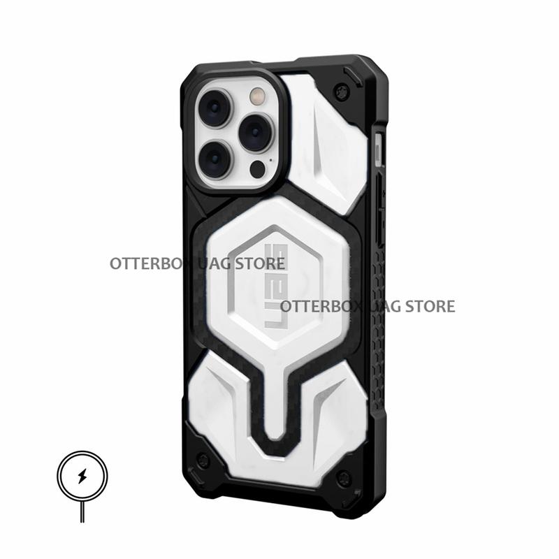 UAG iPhone 14 15 Pro Max / 14 15 Pro / 14 15 Plus / 14 15 / 13 Pro Max / 13 Pro / 13 Case Monarch Pro Carbon Fiber MagSafe Case with Built-in Magnet Casing Drop Protection iPhone Cover 7
