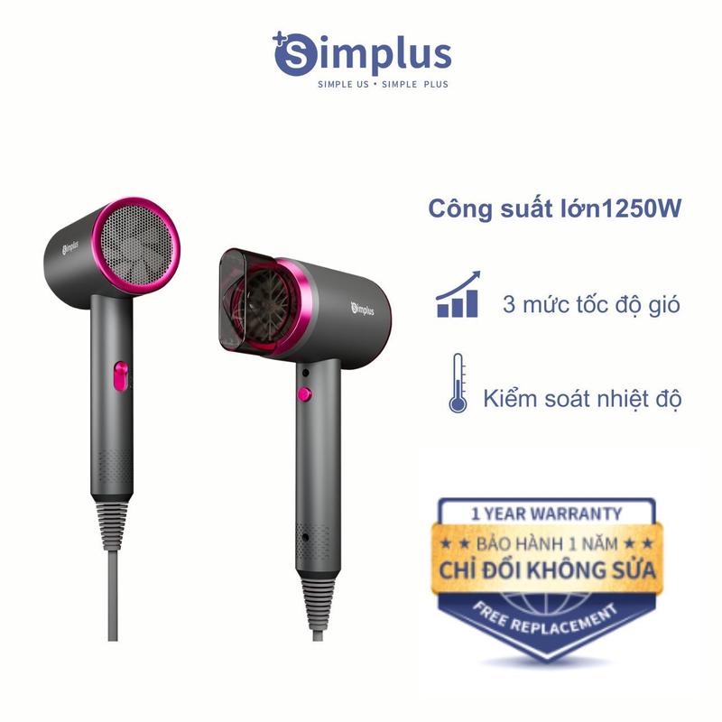  SimplusVN Máy Sấy Tóc 2 Chiều Nóng Lạnh Simplus Công Suất 1250W CFJH001 Bảo Hành 1 Năm Chỉ Đổi Không Sửa 