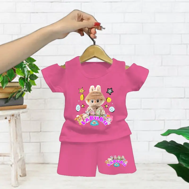 PFW Fashion - Setelan Anak SABRINA Perempuan Motif Labubu Macaron / Fashion Anak Terbaru Usia  1-4 Th 3
