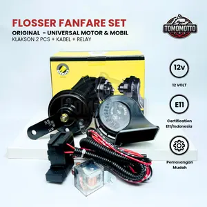 Flosser Klakson Original Germany Set Import Quality 12 Volt untuk Motor dan Mobil 2 Buah High Tone & Low Tone 110 dB Suara Kencang Eropa