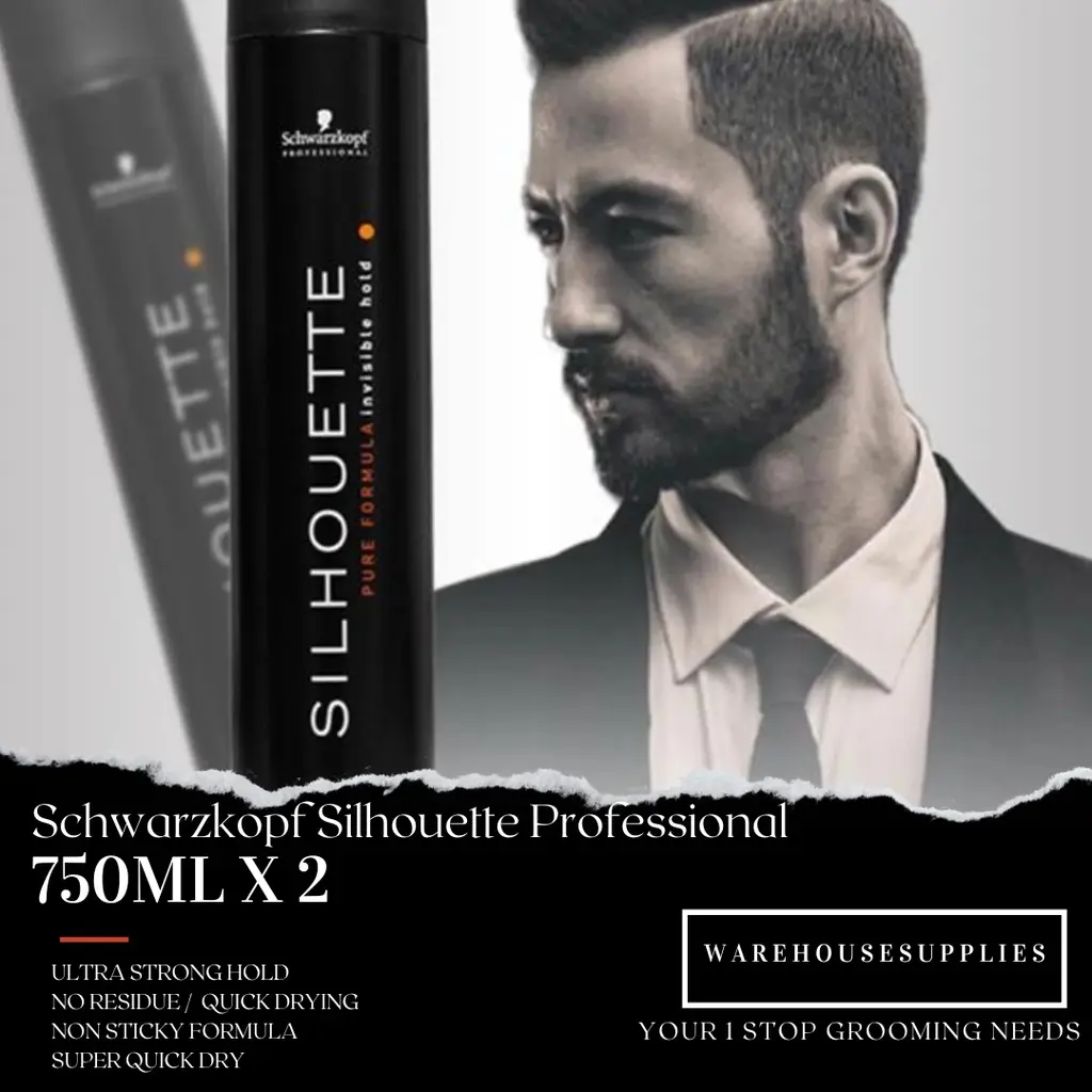 [ Bundle of 2 ] 750ml JUMBO Schwarzkopf Silhouette 750ml Hair Spray HAIRSPRAY