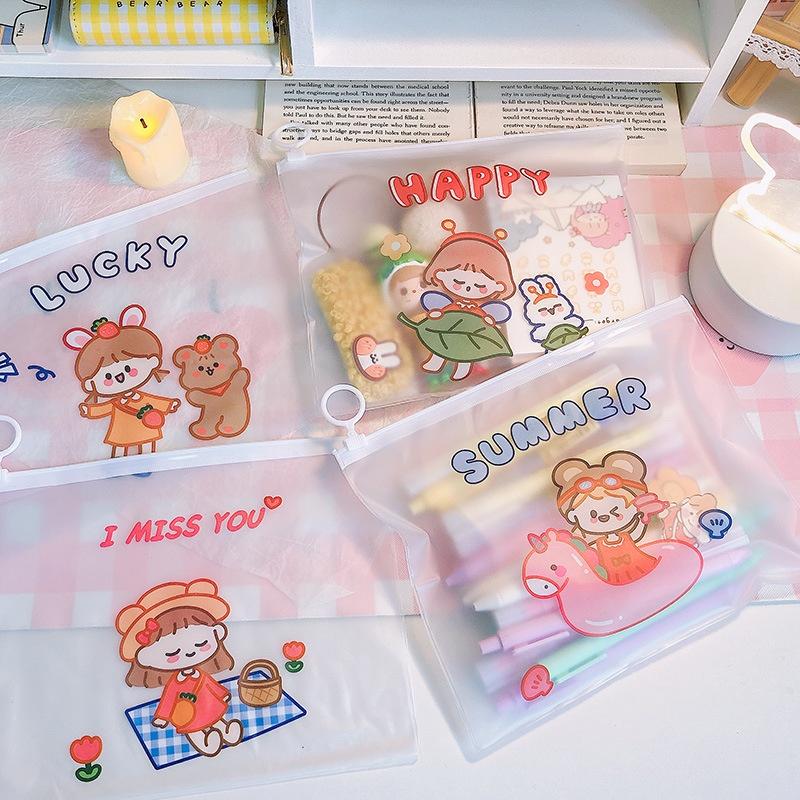 APEN Pouch Ziplock Transparan Motif Tas Karakter Plastik Zipper Lock Alat Tulis ATK Barang Unik 3