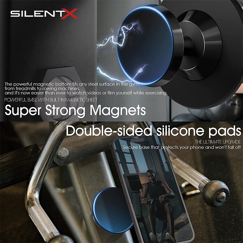 SILENTX Universal Dual Magnetic Gym Phone Mount Holder Dual Dua Sisi Magnet Dudukan Hp Handphone Dinding Car Phone Double-Sided Magnetic Aksesoris Alat Gym Fitness Magsafe Holder SilentX 2