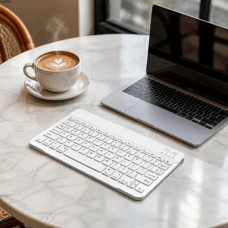 FQN55 Thân thiện 10 inch Bàn phím mini Có thể sạc lại Kích thước nhỏ Bàn phím Bluetooth Siêu mỏng Không dây Bàn phím di động Sử dụng trong văn phòng