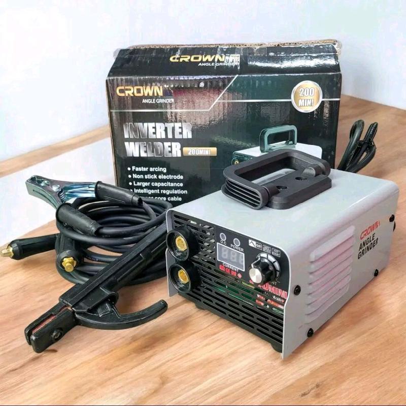 Máy hàn điện tử CROWN 200 mini chuyên que 1.6-2.5mm dây hàn 3M hỗ trợ chống dính que bảo hành 12 tháng