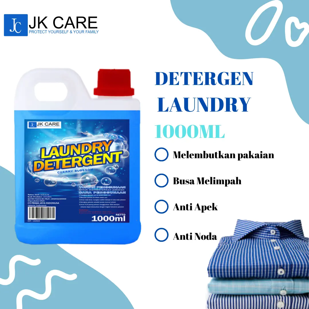 [COD] JKCARE Detergen Cair Laundry Premium 1 Liter Clean Pembersih
