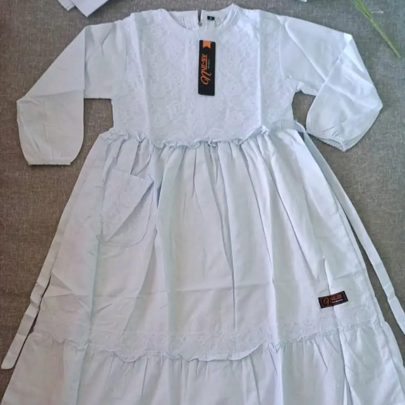 GAMIS ANAK PUTIHAN,GAMIS SEKOLAH TK,MADRASAH DAN MANASIK HAJI BY NUR SY COLLECTION Baju Katun Muslim Nyaman