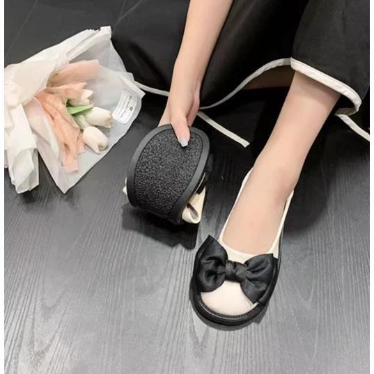 (KHÔNG QUAI) Giày Oxford Nữ WINDY Phong Cách Lolita Quai Cài Phối Nơ Xinh Thời Trang BB-0211