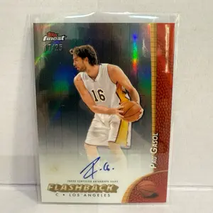 2024-25 Topps Finest Flashback Autograph Pau Gasol Red Refractor #17/25  Lakers HOF SSP