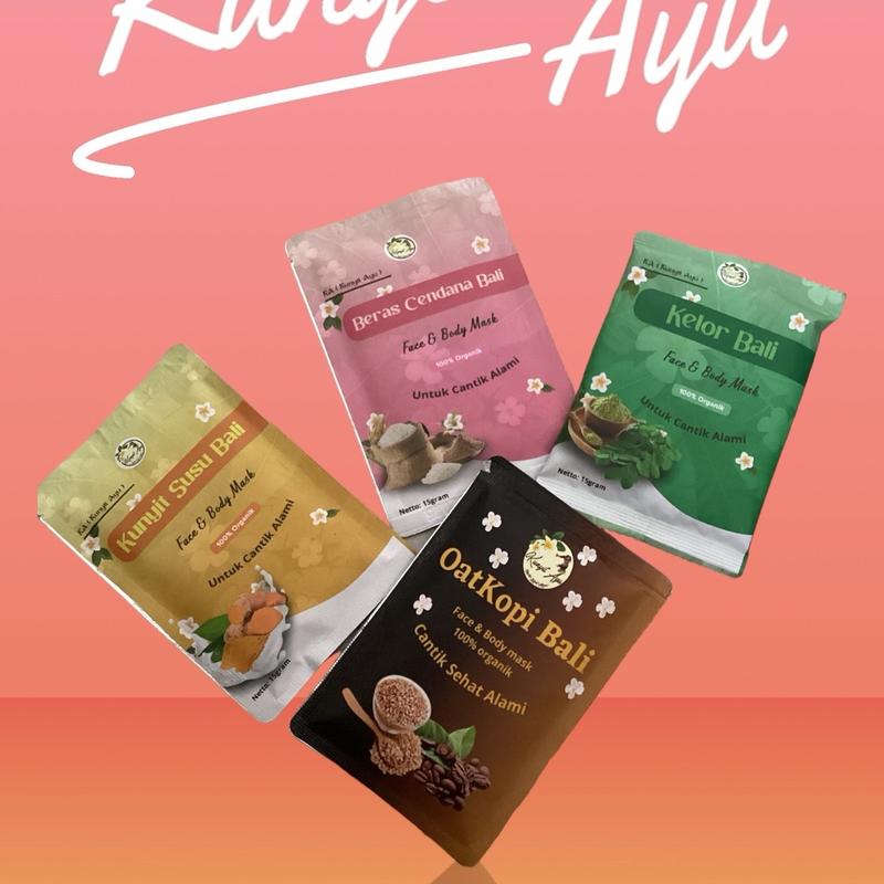 Masker Wajah dan badan Kunyit Ayu Kopi 4 Pcs Mencerahkan & Mengencangkan Memudarkan wash mask 0