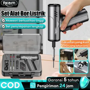 REAIM Obeng Listrik 3.6V dengan Baterai 1500mAh - Obeng Elektrik 4 Torsi Adjustable & Fitur Reverse [280 RPM] | Charger Type-C & Grip Ergonomis | Cocok untuk Reparasi Elektronik & Perakitan Presisi  Garansi 5 Tahun!