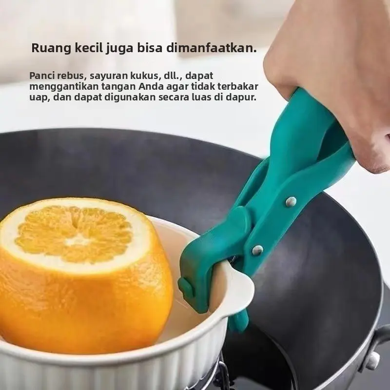 BPenjepit mangkuk anti panas baru, pengangkat piring silikon anti selip, penjepit mangkuk, penjepit piring, penjepit dapur, penjepit loyang dan penjepit pengukus.