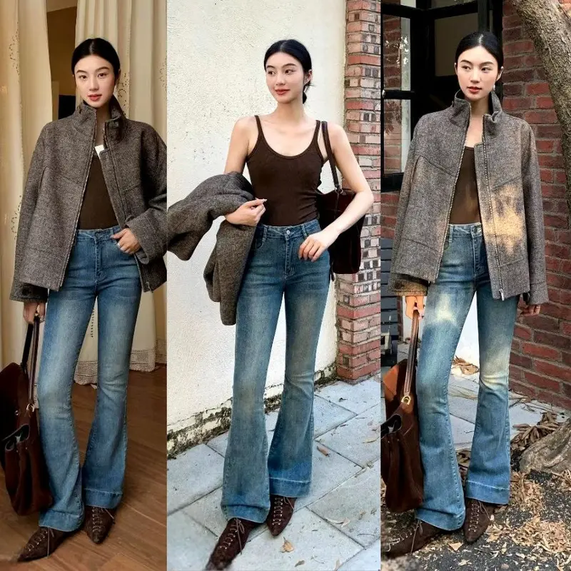Cutbray Jeans Higwaist Dark Wosh Aleena Premium 0