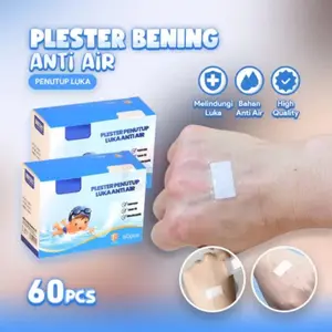 60 plester anti air, mudah bernapas, transparan, hemostatik, perban luka anak-anak bebas khawatir