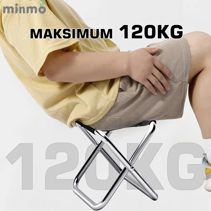 minmo Portable Kursi Lipat/Kursi Lipat Kecil/Terlipat Penuh Kursi/Outdoor Kursi Lipat/Mini Bangku Lipat Camping/Outdoor Kursi Mancing Lipat Mini lantoo  lipat 2