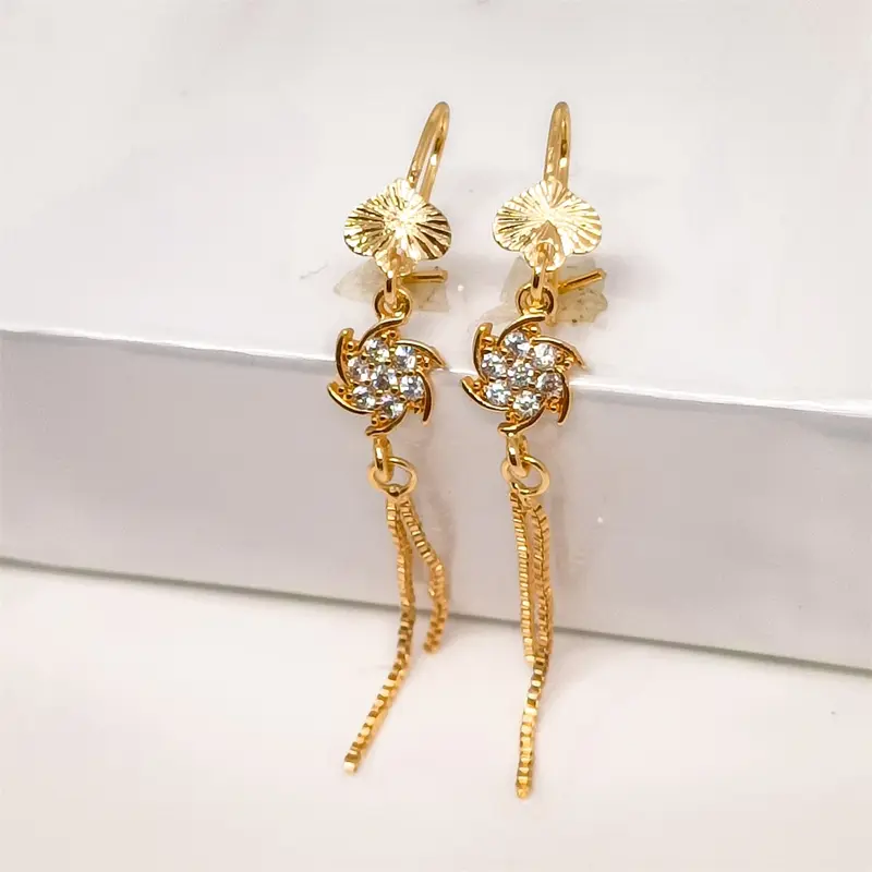 JEWELRY COD Anting Titaniun Korea Earrings Zirkon Berlapis Emas 24k Gold Elegant Fashion Mewah Jumbai Berlian Aksesoris Giwang Tindik Perhiasan 5