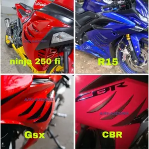 winglet samping winglet sirip hiu winglet motor all Ninja,all CBR,R15,R25 bisa untuk semua motor (DAPET 6 PCS 3 KANAN 3 KIRI)
